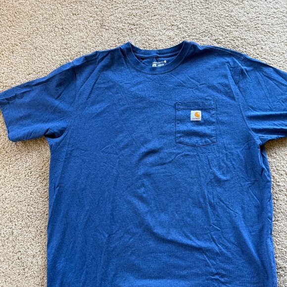 Mens CARHARTT pocket t shirt BLUE 2XL Loose Fit NEW no tags - Picture 3 of 4